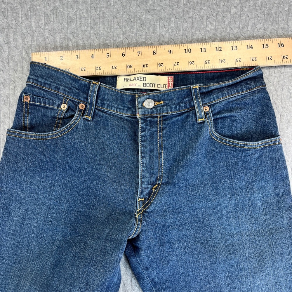 Levis 530 Relaxed Boot Cut Dress Jeans Women 8L/28X31 mid rise blue medium wash - Picture 8 of 11